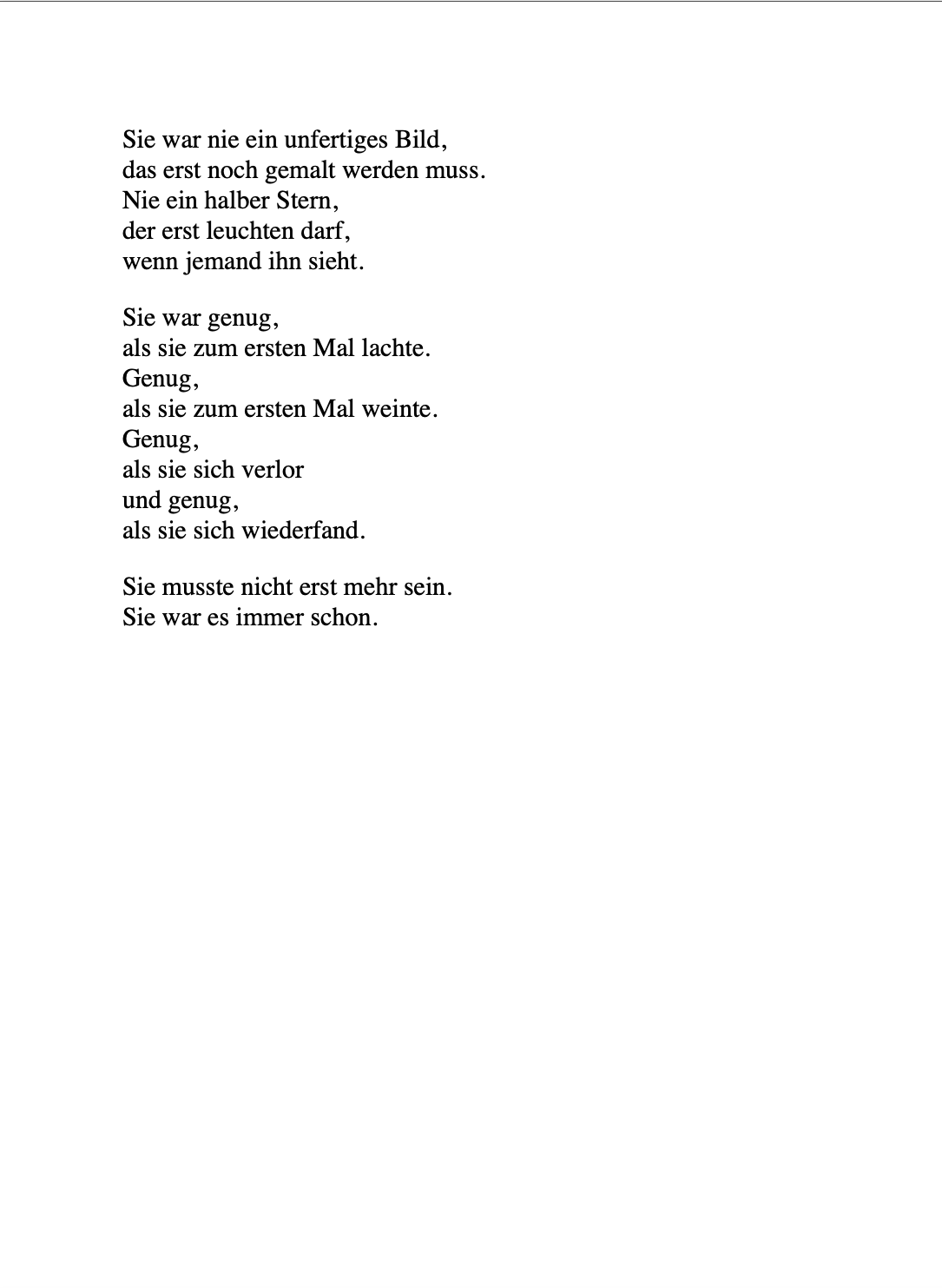 DAS KLEINE MÄDCHEN, DAS LERNTE, SICH ZU LIEBEN.