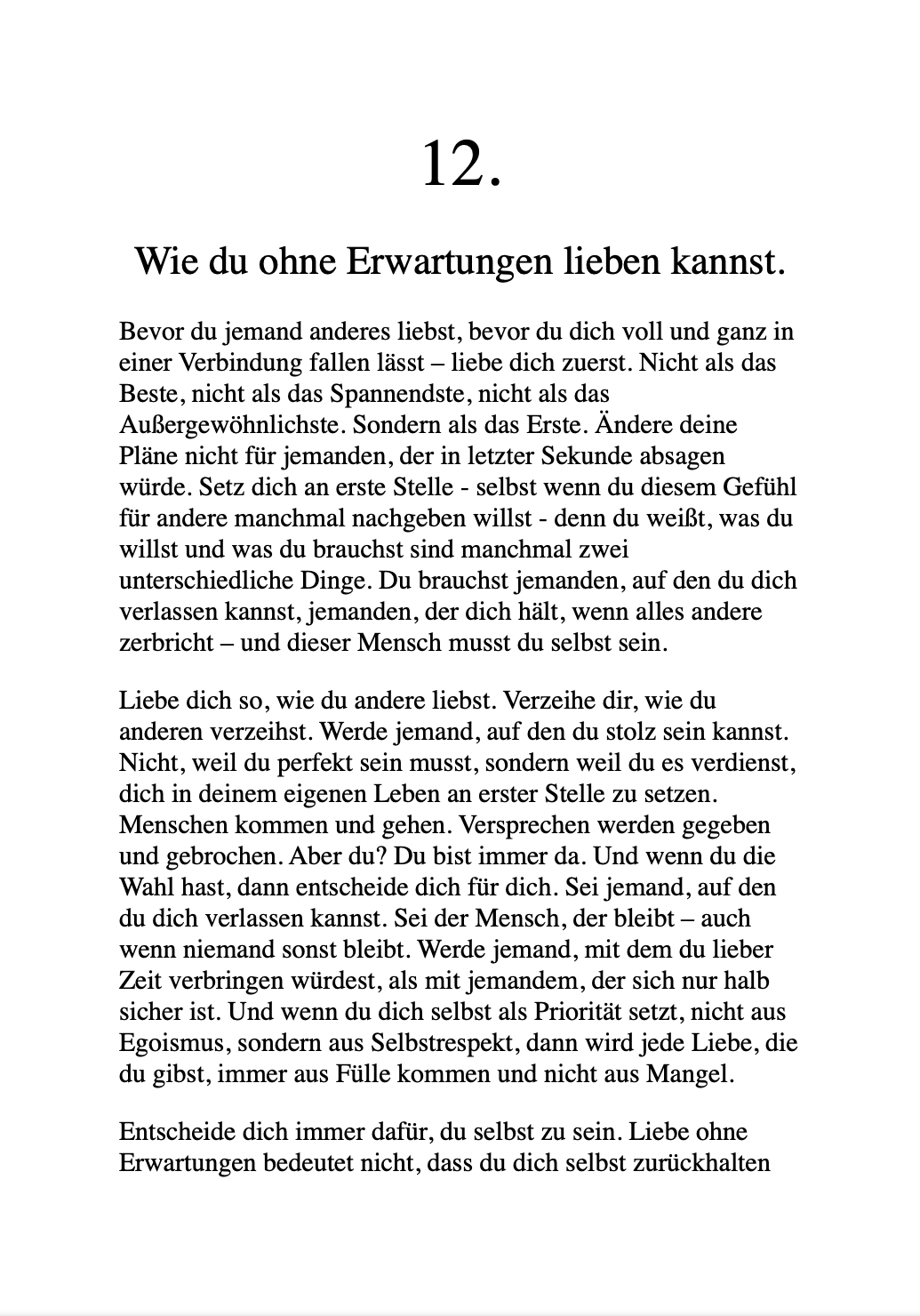 DAS BIN ICH, WIE ICH DICH LOSLASSE...