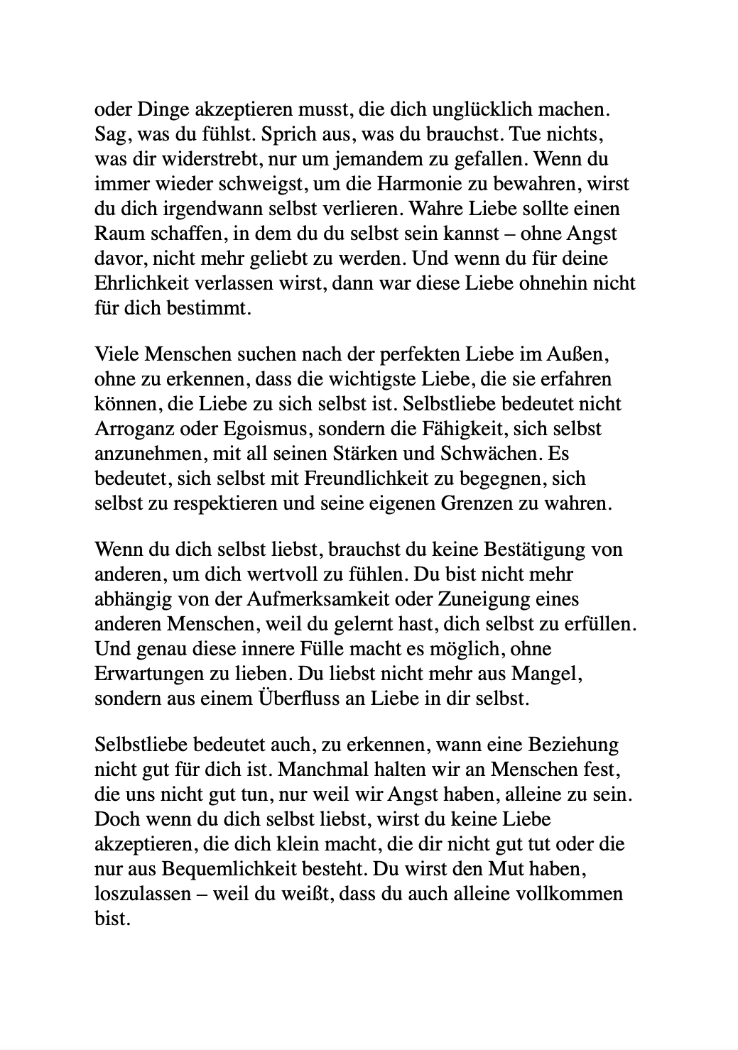 DAS BIN ICH, WIE ICH DICH LOSLASSE...