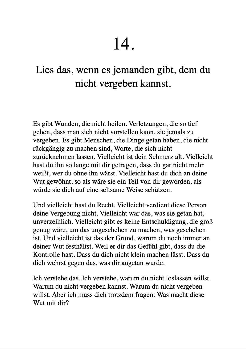 DAS BIN ICH, WIE ICH DICH LOSLASSE...