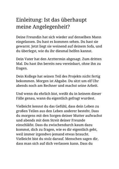MEINE ANGELEGENHEIT. DEINE ANGELEGENHEIT - Wie du aufhörst, die Probleme anderer zu deinen zu machen
