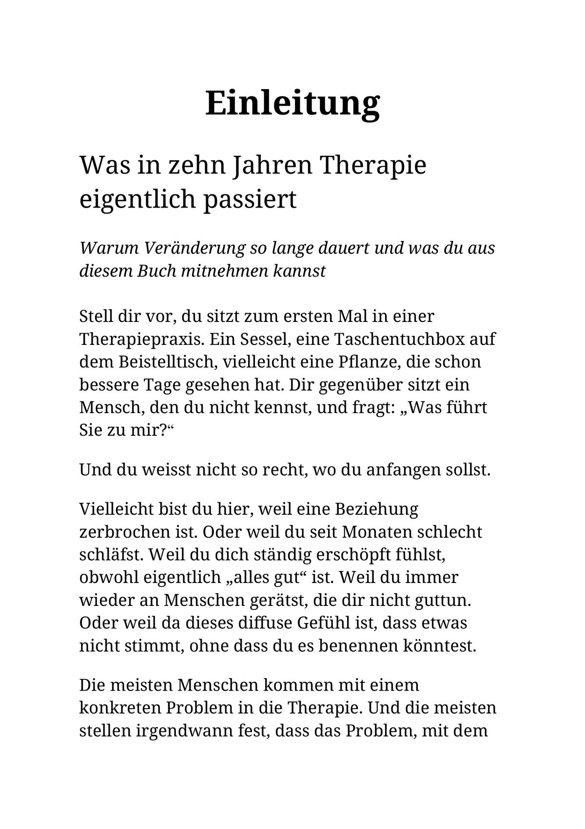 DAS BUCH, DAS DIR 10 JAHRE THERAPIE ERKLÄRT