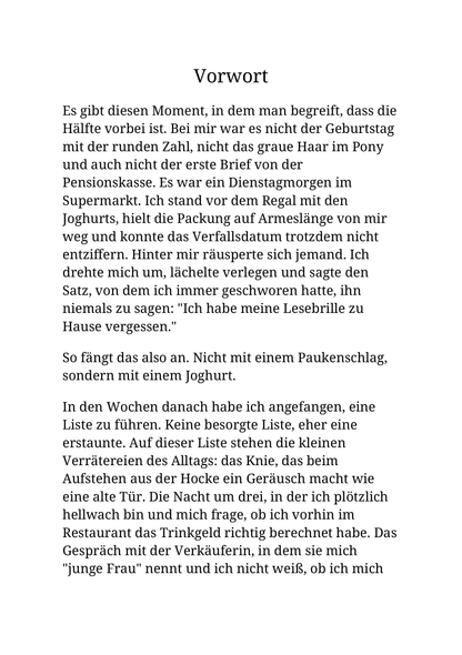 DIE ZWEITE LEBENSHÄLFTE GEHÖRT MIR (WENN DIE KNIE MITMACHEN)