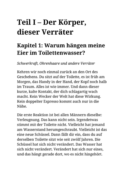 WARUM HÄNGEN MEINE EIER IM TOILETTENWASSER - Und andere Fragen auf die ältere Männer Antworten brauchen