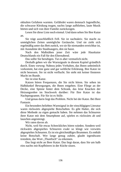 WIE SIE MIT IHRER KATZE ÜBER PORNOGRAFIE SPRECHEN -  Enthaltsamkeit, Drogen, Satanismus und andere Gefahren für ihre neun Leben