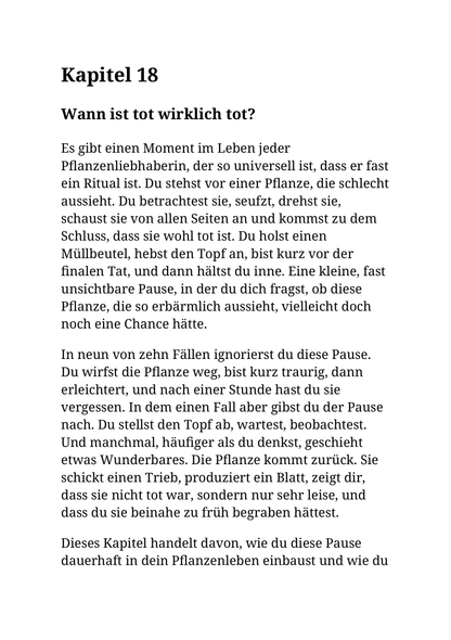BITTE STIRB NICHT - Hilfe für chronische Pflanzenkiller