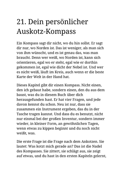 DAS AUSKOTZ-GLEICHGEWICHT - Wie du aus allem, was dich ankotzt, genau das Gleichgewicht entwickelst, nach dem du dich sehnst.