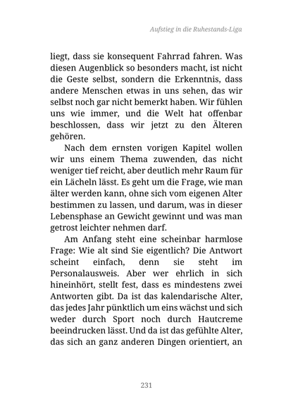 AUFSTIEG IN DIE RUHESTANDS-LIGA