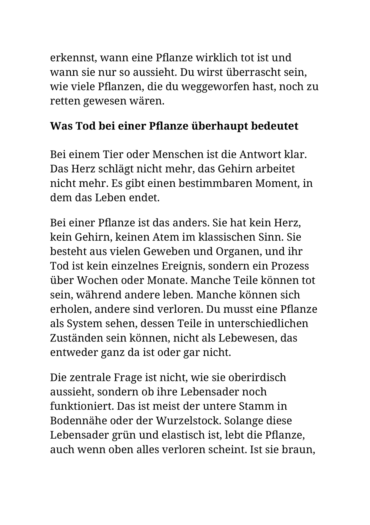 BITTE STIRB NICHT - Hilfe für chronische Pflanzenkiller