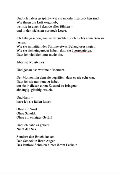 GESTÄNDNISSE EINES NARZISSTEN - Wie ich sie lieben ließ, nur um sie zu brechen.