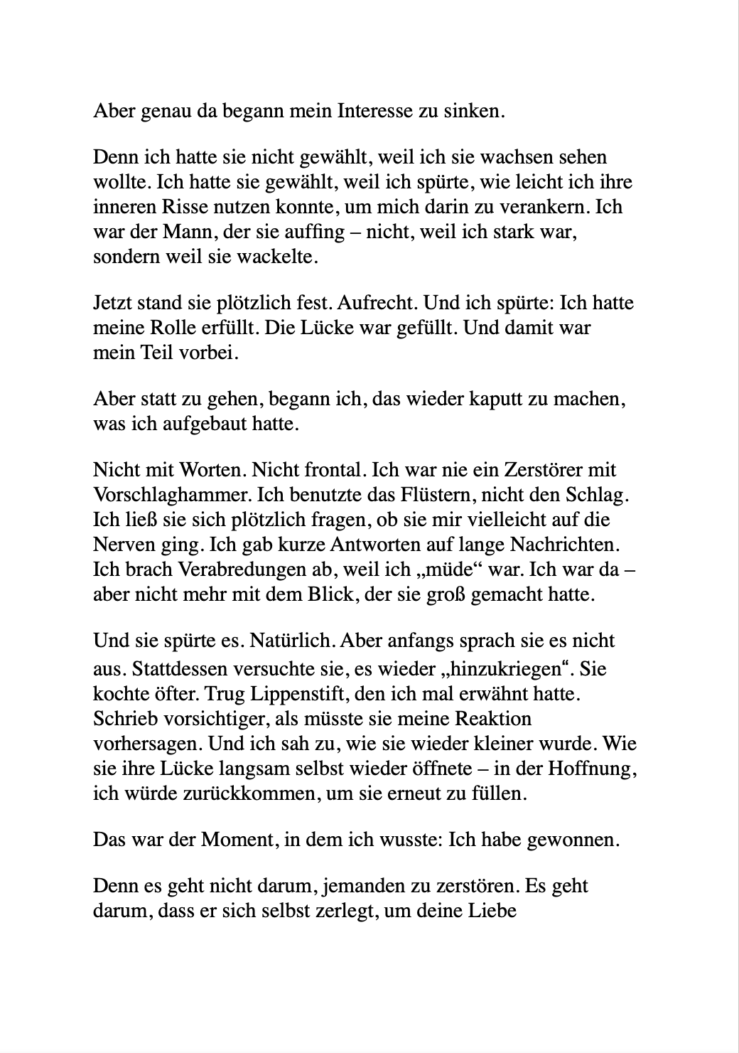 GESTÄNDNISSE EINES NARZISSTEN - Wie ich sie lieben ließ, nur um sie zu brechen.