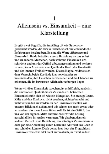 DIE KUNST, ALLEINE ZU SEIN - Einsamkeit war mein Gefängnis..Die Stille ist mein Zuhause