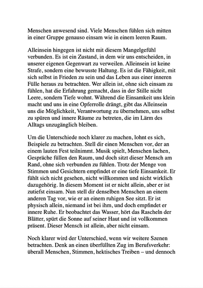 DIE KUNST, ALLEINE ZU SEIN - Einsamkeit war mein Gefängnis..Die Stille ist mein Zuhause