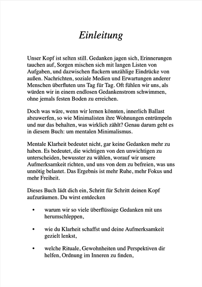 MENTALER MINIMALISMUS - Weniger Gedankenballast, mehr Klarheit, Fokus und Freiheit