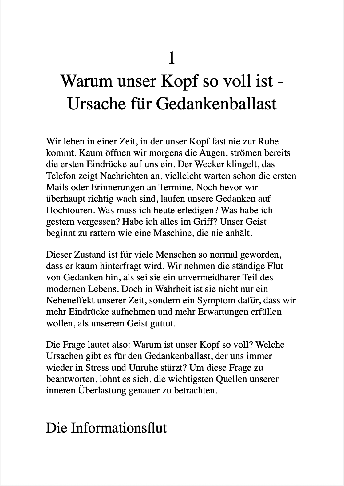 MENTALER MINIMALISMUS - Weniger Gedankenballast, mehr Klarheit, Fokus und Freiheit