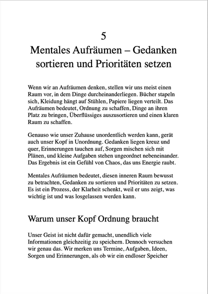 MENTALER MINIMALISMUS - Weniger Gedankenballast, mehr Klarheit, Fokus und Freiheit