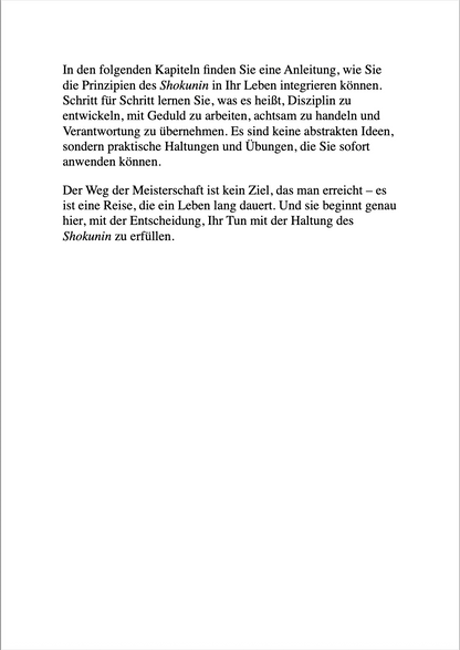 SHOKUNIN - Der japanische Weg zur Meisterschaft