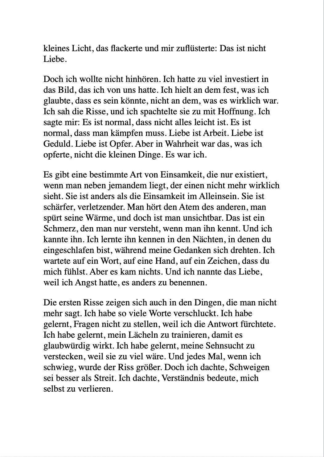 WENN ES WEH TUT, IST ES KEINE LIEBE!