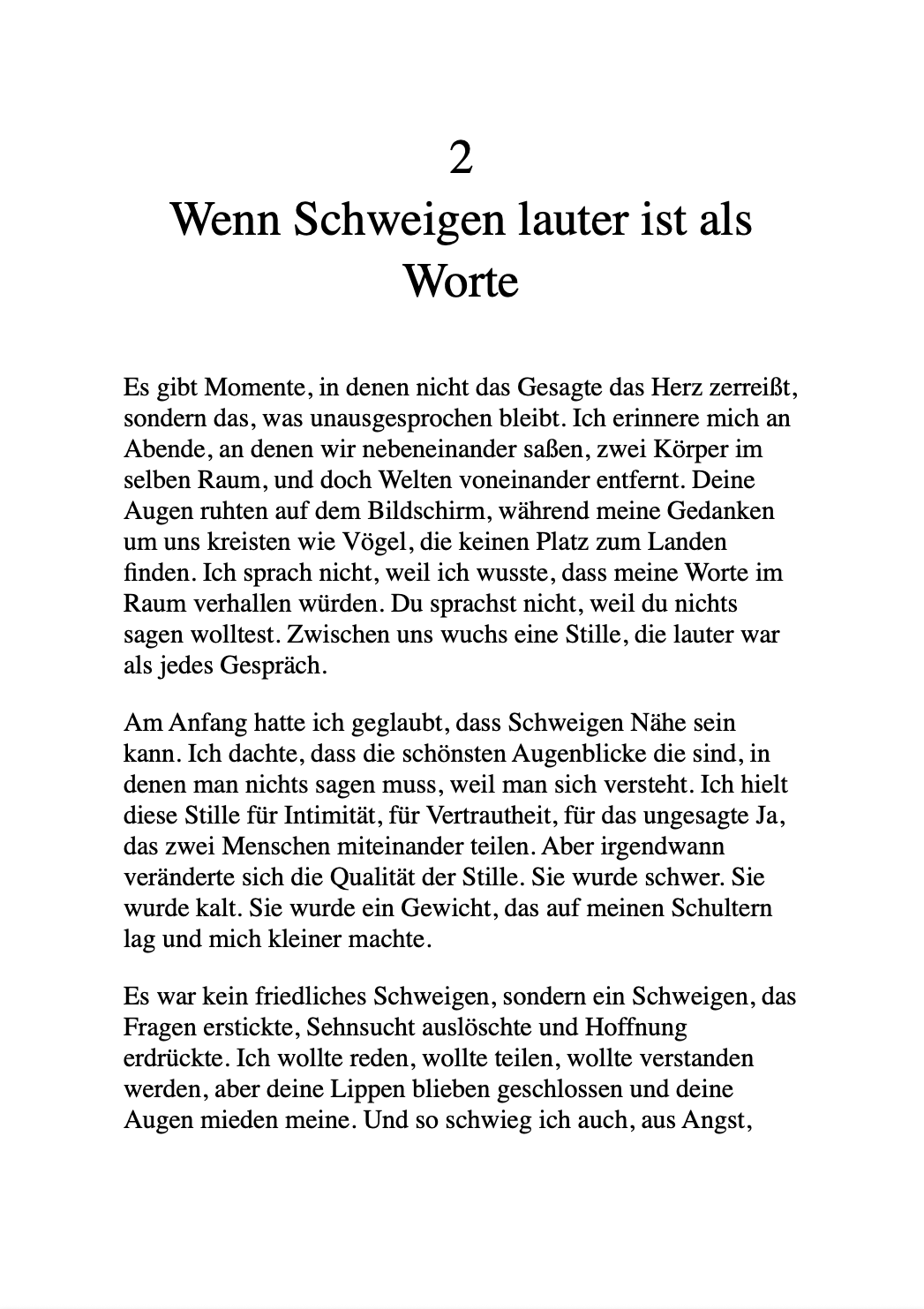 WENN ES WEH TUT, IST ES KEINE LIEBE!