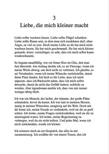 WENN ES WEH TUT, IST ES KEINE LIEBE!