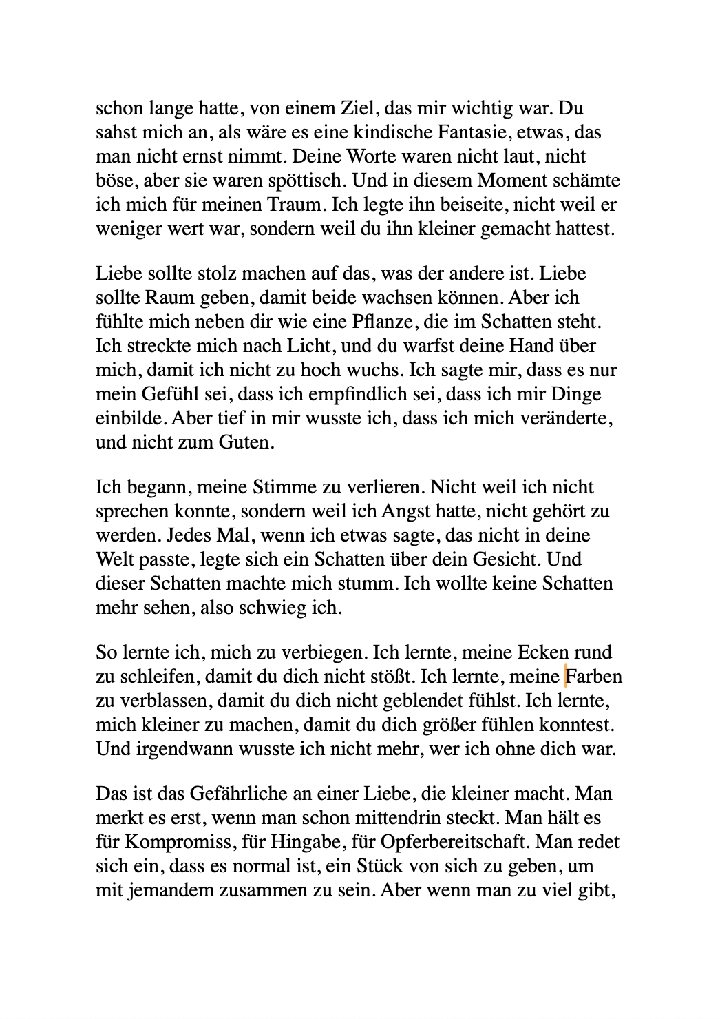 WENN ES WEH TUT, IST ES KEINE LIEBE!