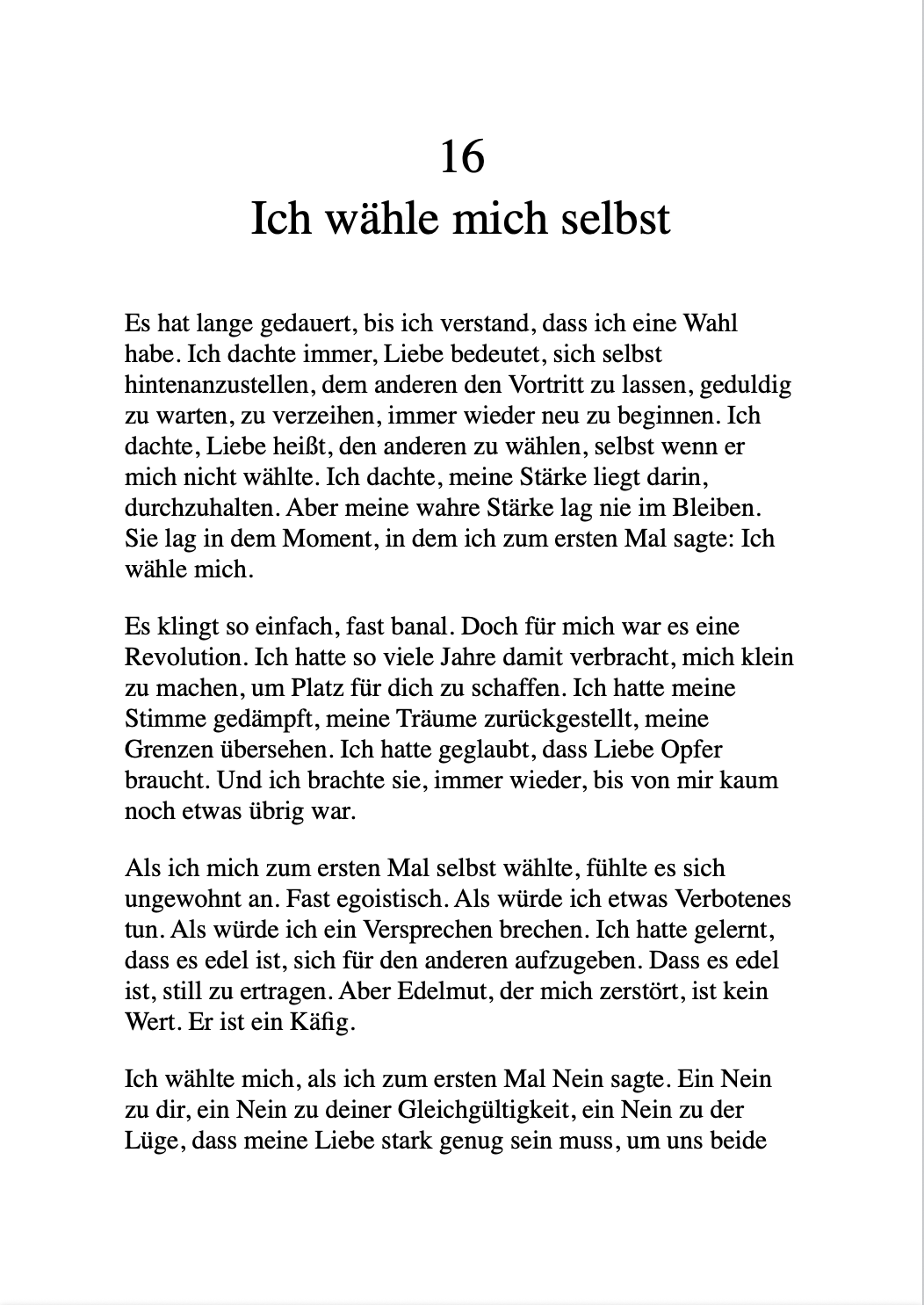 WENN ES WEH TUT, IST ES KEINE LIEBE!