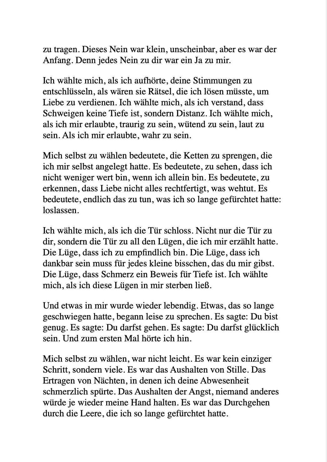 WENN ES WEH TUT, IST ES KEINE LIEBE!