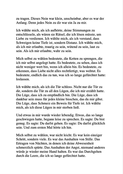 WENN ES WEH TUT, IST ES KEINE LIEBE!