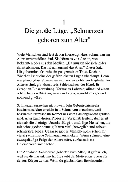 SCHMERZFREI! AUCH IM HOHEN ALTER - Der Weg in ein starkes, vitales Leben.