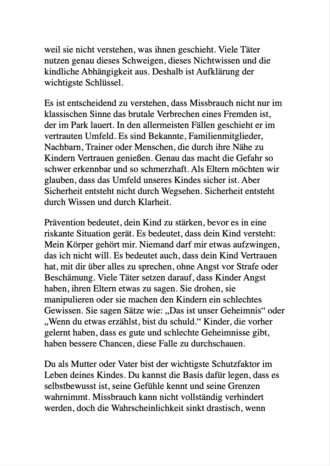 DEIN KÖRPER GEHÖRT NUR DIR - Wie Eltern ihre Kinder stark gegen Missbrauch machen