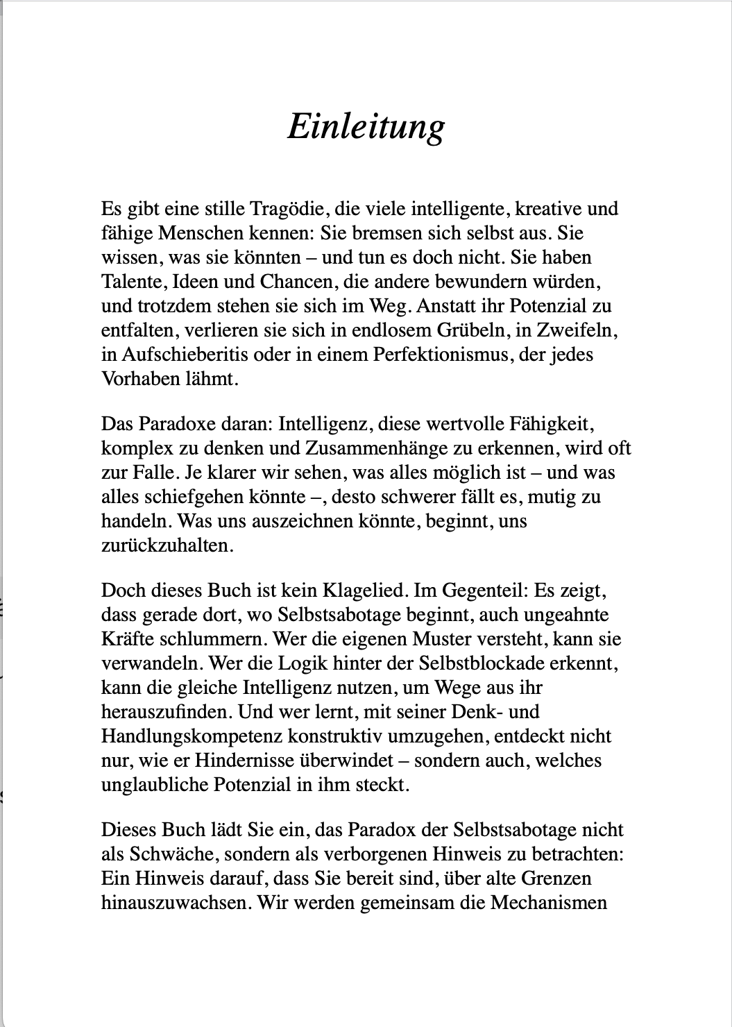 WARUM INTELLIGENTE MENSCHEN SICH SELBST SABOTIEREN - Erkenne, wie dein Denken dich bremst – und lerne, es für dich arbeiten zu lassen.