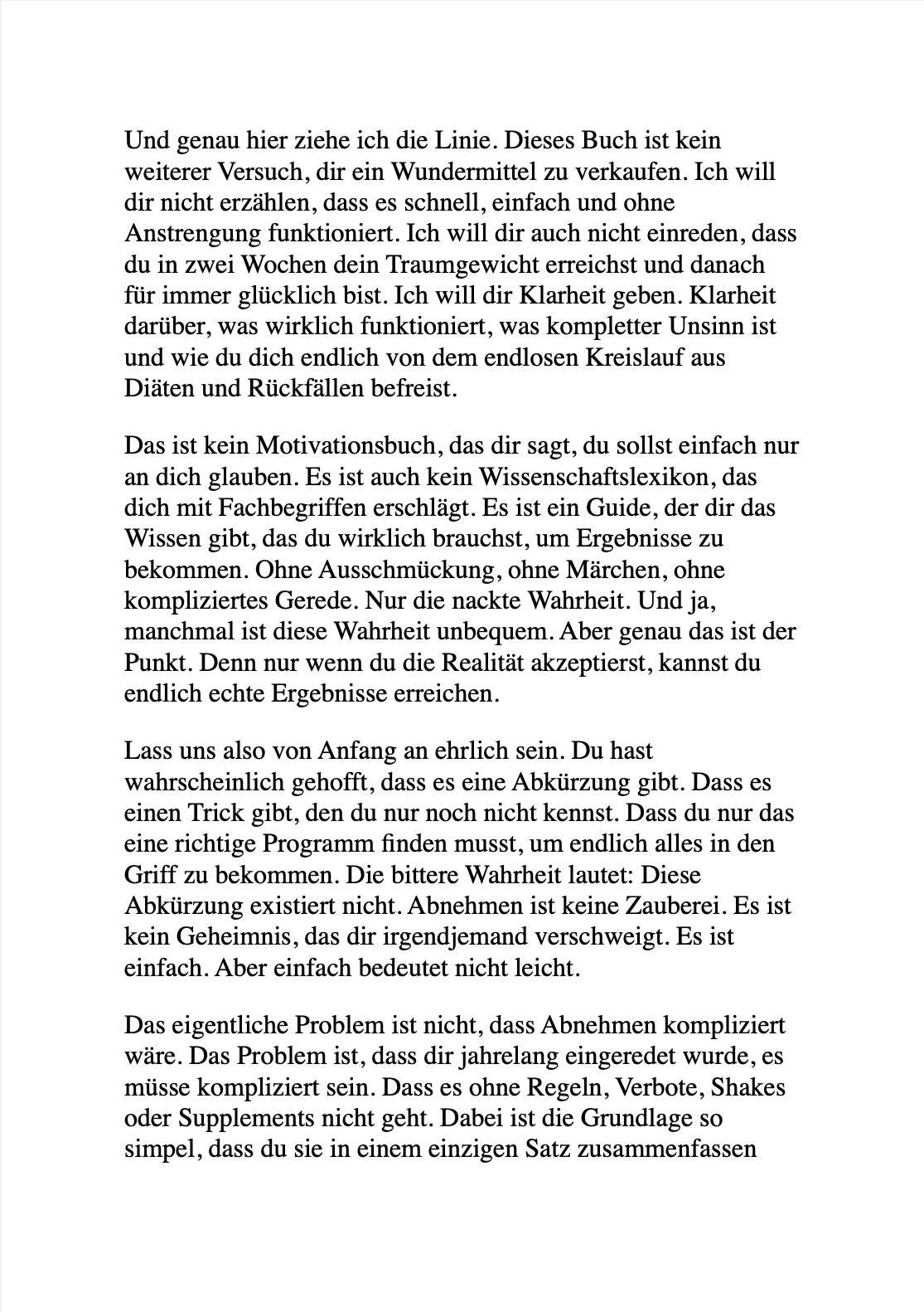 DER NO-BULLSHIT ABNEHMPLAN - Wie du abnimmst ohne Diät-Lügen, Marketing-Tricks oder Schönrederei.