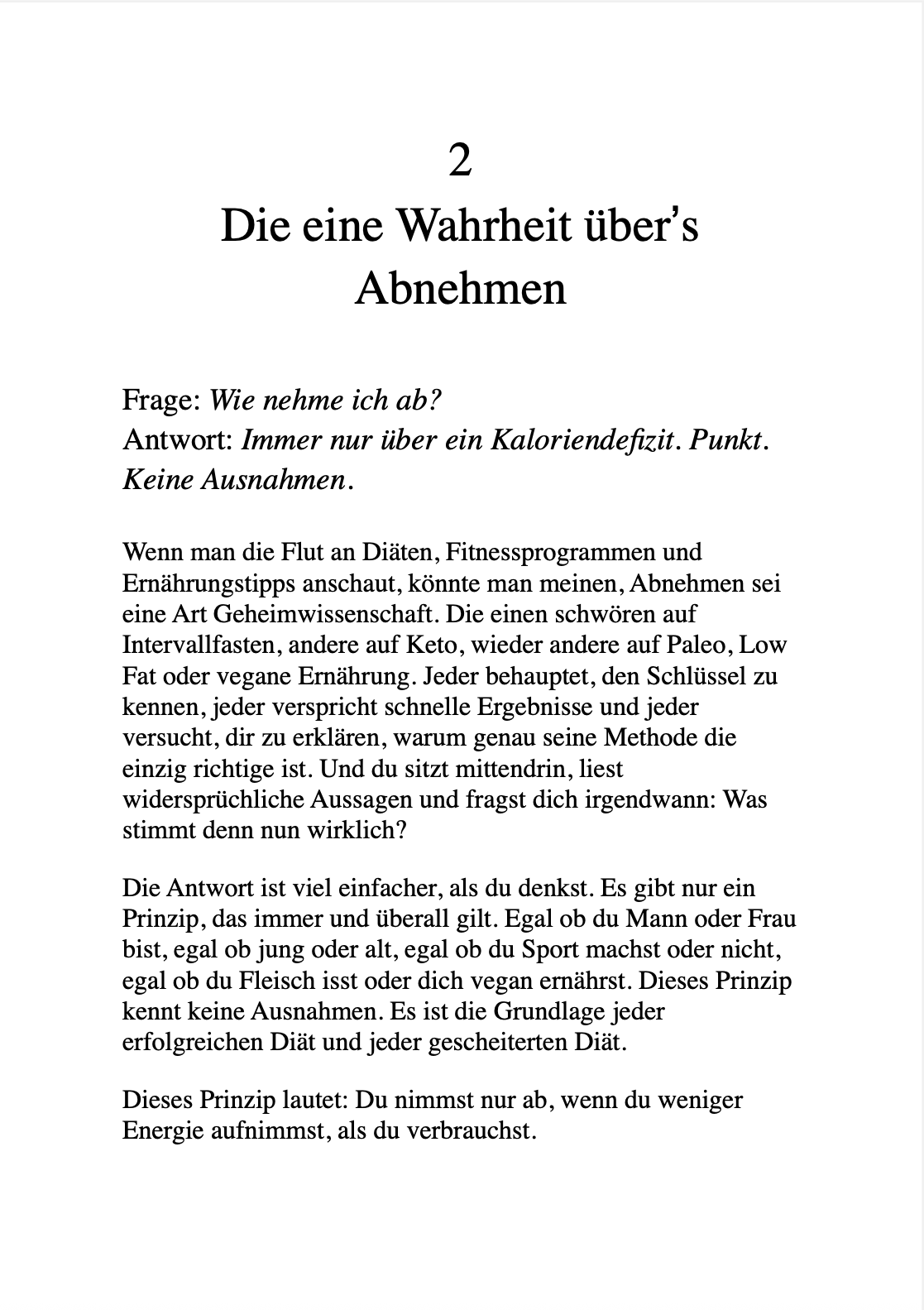 DER NO-BULLSHIT ABNEHMPLAN - Wie du abnimmst ohne Diät-Lügen, Marketing-Tricks oder Schönrederei.