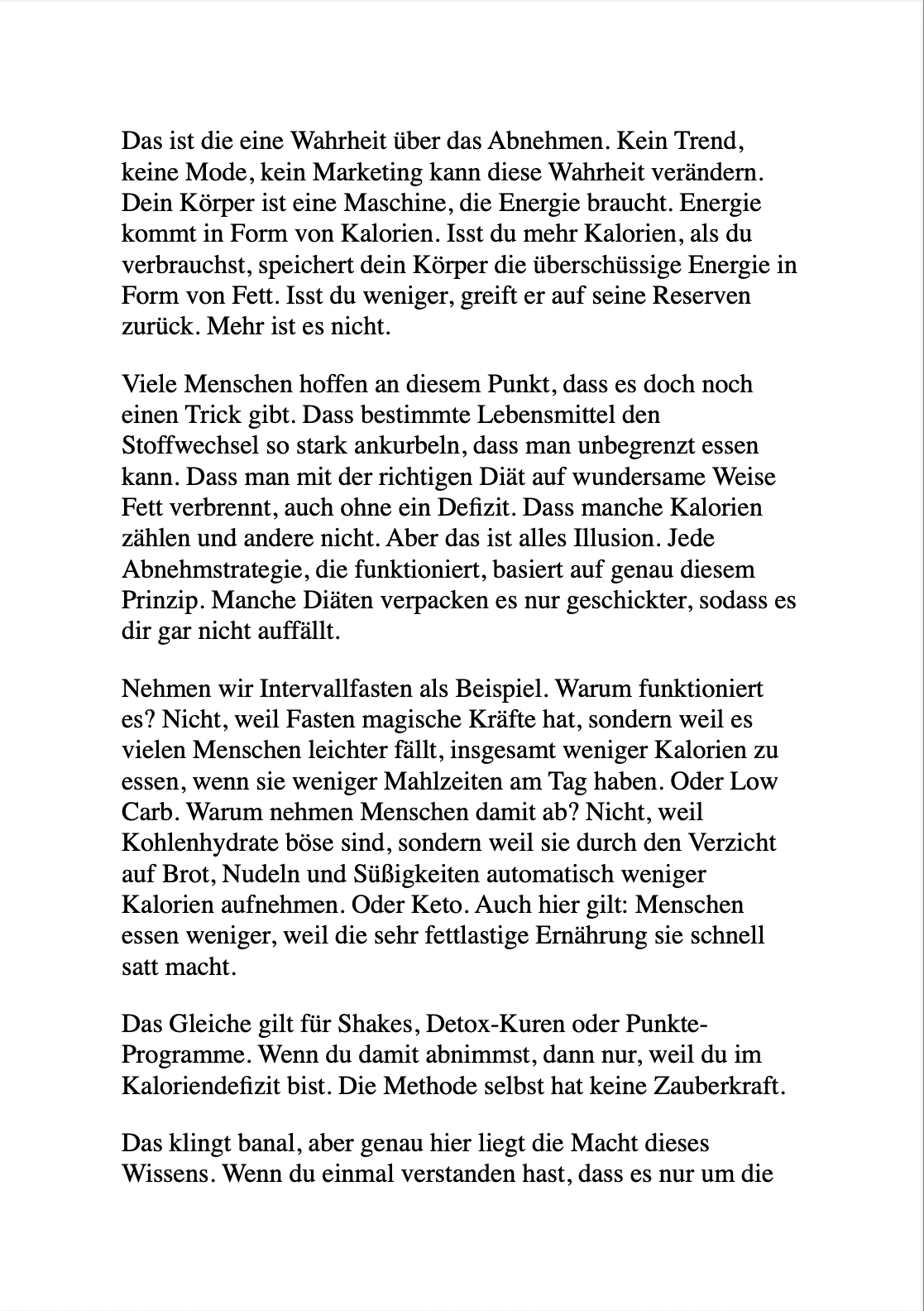 DER NO-BULLSHIT ABNEHMPLAN - Wie du abnimmst ohne Diät-Lügen, Marketing-Tricks oder Schönrederei.