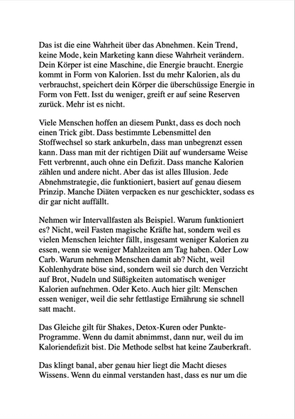DER NO-BULLSHIT ABNEHMPLAN - Wie du abnimmst ohne Diät-Lügen, Marketing-Tricks oder Schönrederei.