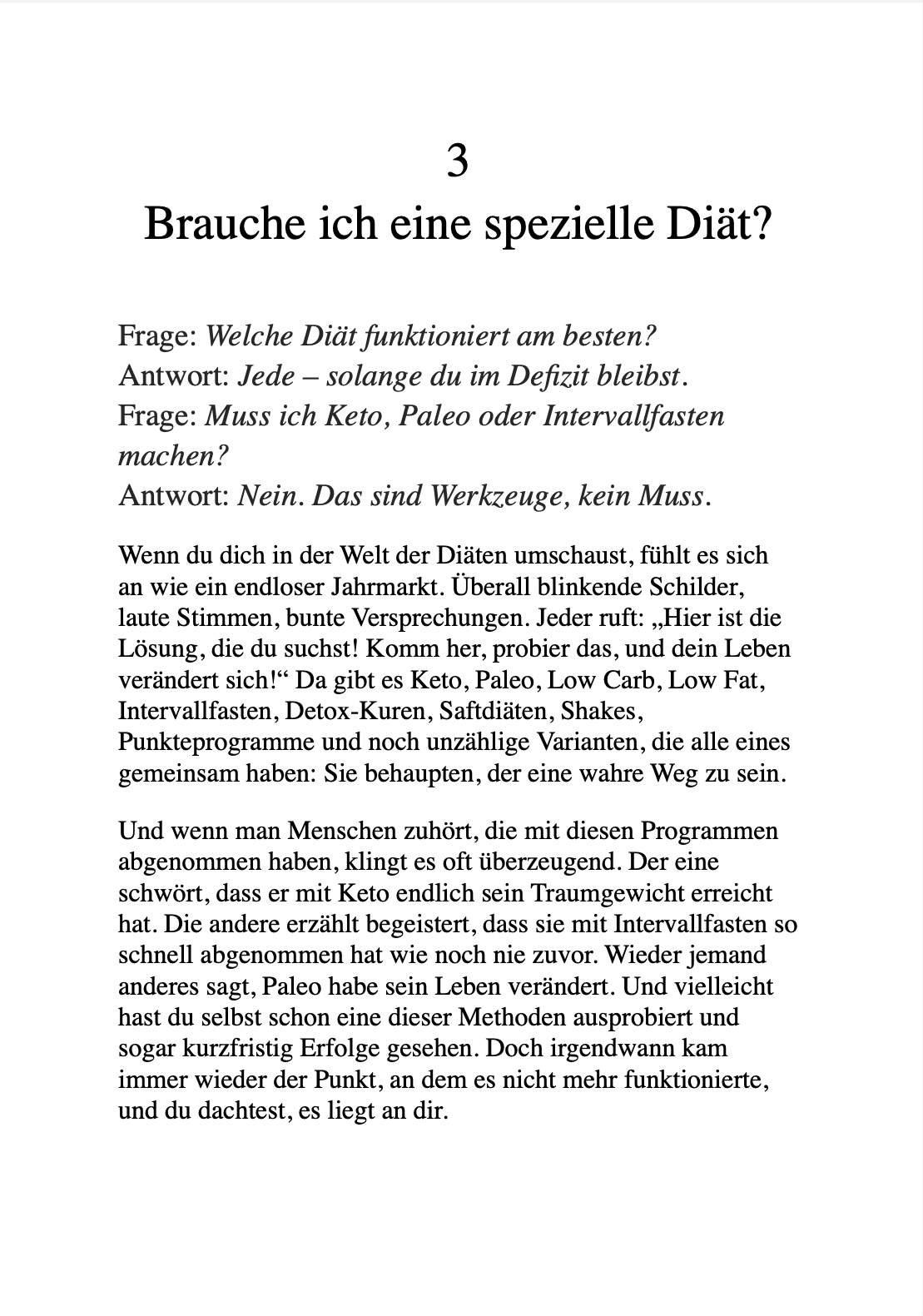 DER NO-BULLSHIT ABNEHMPLAN - Wie du abnimmst ohne Diät-Lügen, Marketing-Tricks oder Schönrederei.