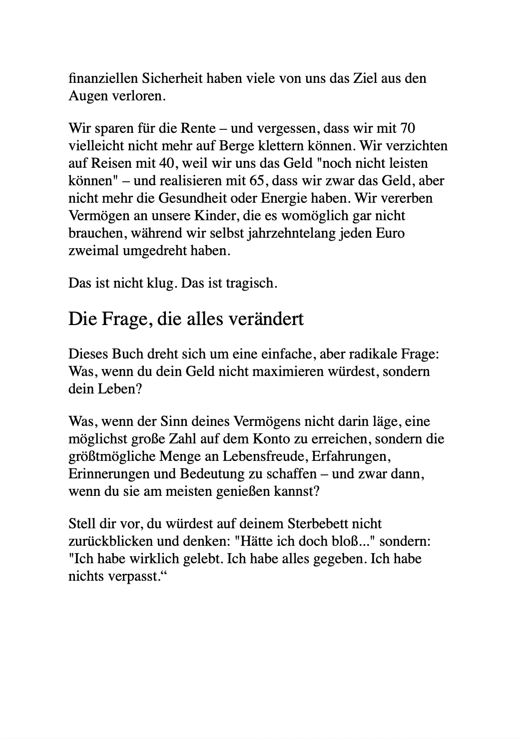 NIMM NICHTS MIT IN'S GRAB! Wie du alles aus deinem Geld und deinem Leben holst