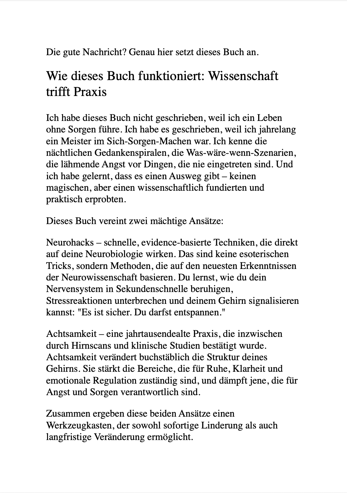 SCHLUSS MIT DEN SORGEN - Neurohacks und Achtsamkeit für sofortige innere Ruhe & Klarheit