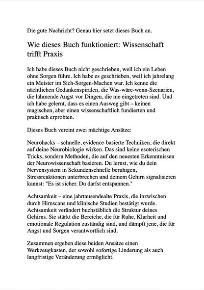 SCHLUSS MIT DEN SORGEN - Neurohacks und Achtsamkeit für sofortige innere Ruhe & Klarheit