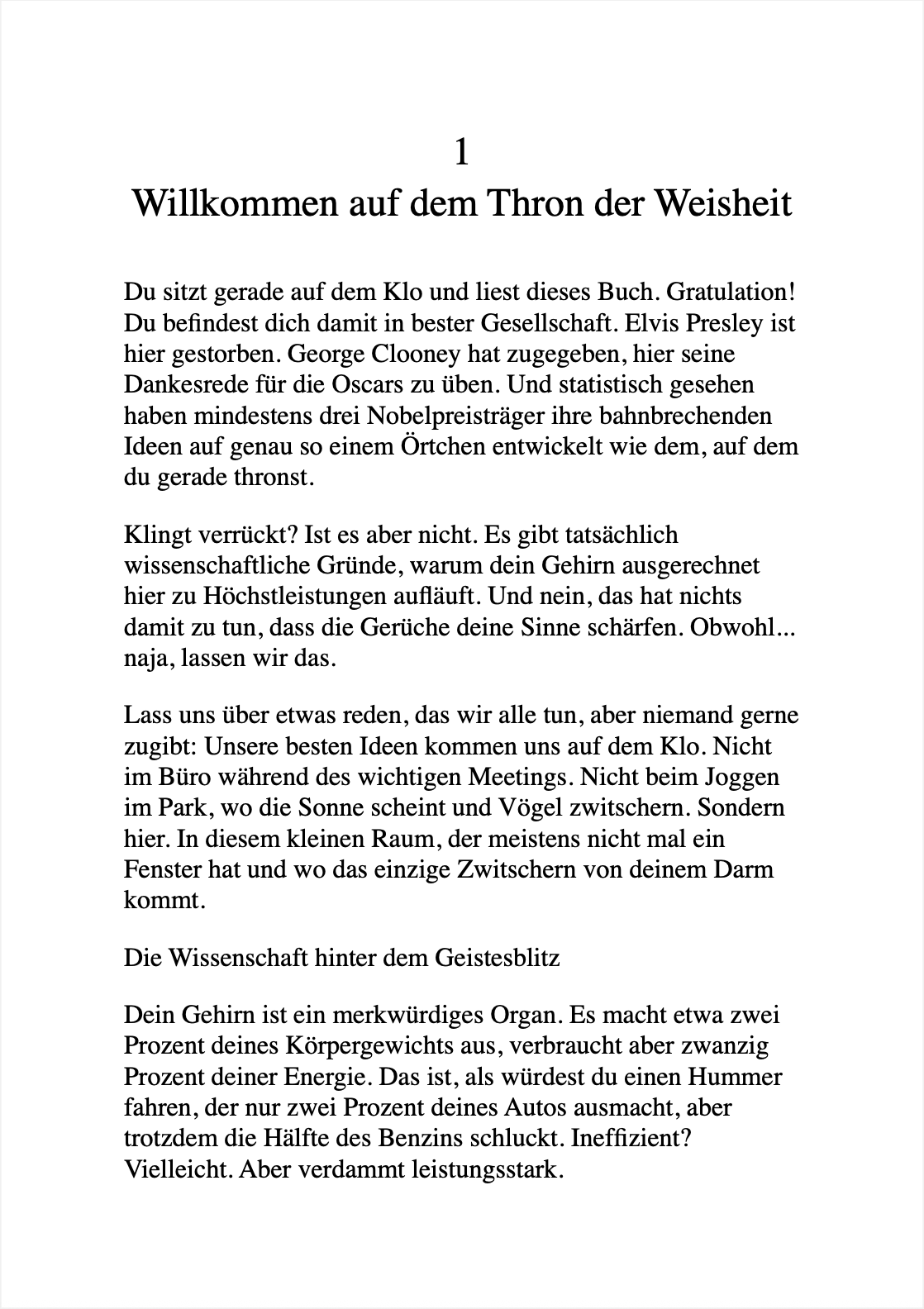 KLUG WERDEN GANZ FLOTT, WÄHREND DU SITZT AUF DEM POTT