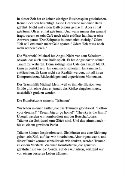 TRÄUM NICHT DEIN LEBEN, SONDERN SCHEISS EINFACH DRAUF