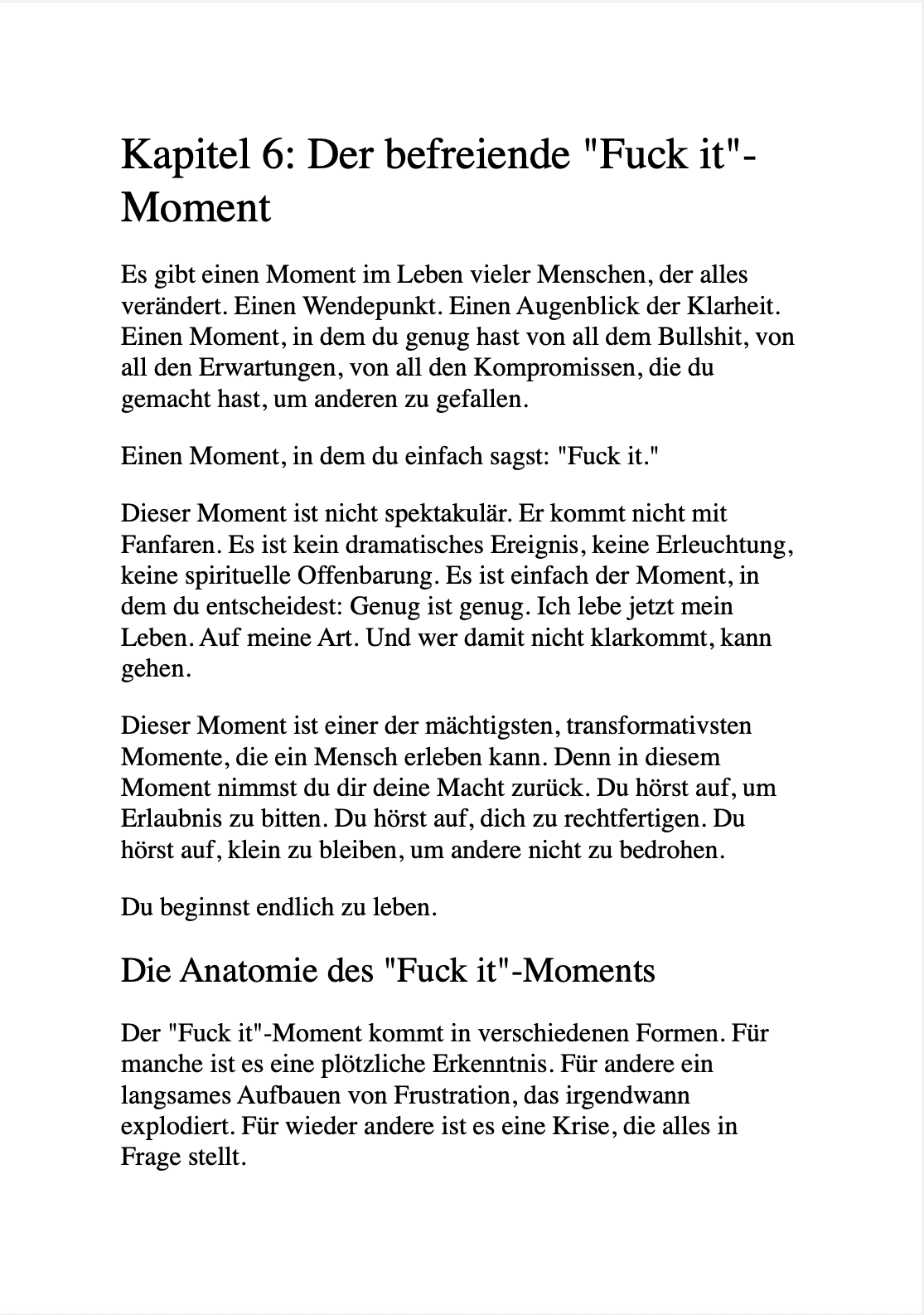 TRÄUM NICHT DEIN LEBEN, SONDERN SCHEISS EINFACH DRAUF