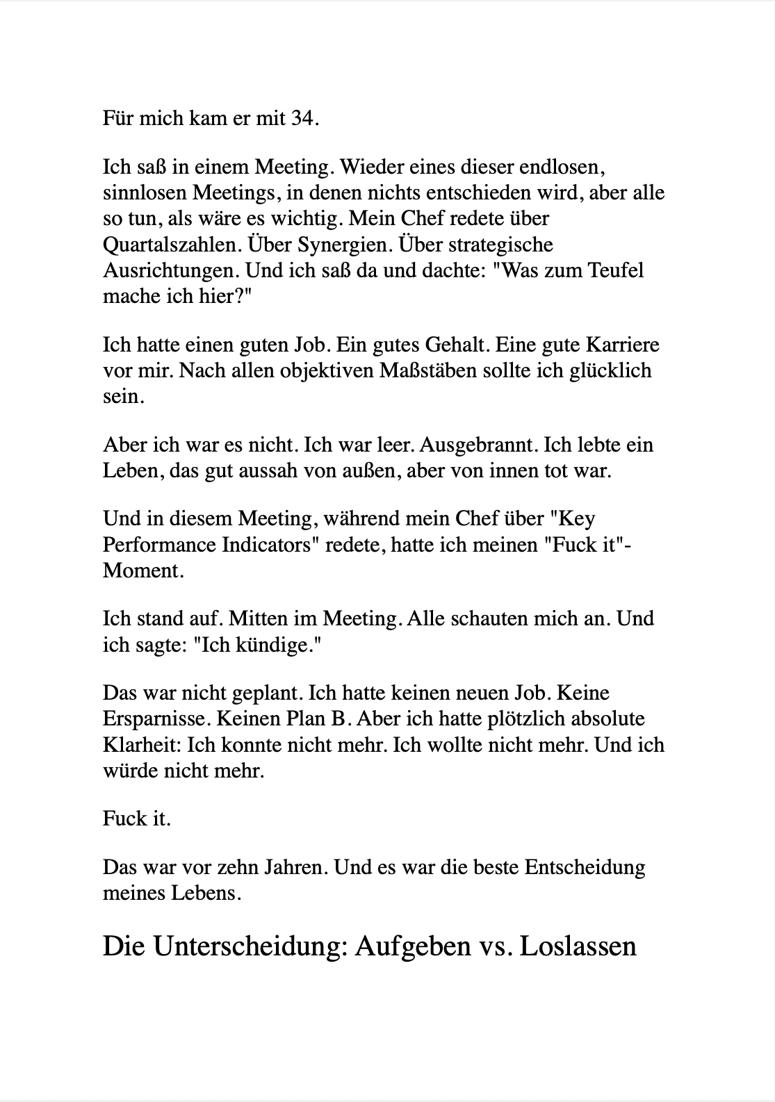 TRÄUM NICHT DEIN LEBEN, SONDERN SCHEISS EINFACH DRAUF
