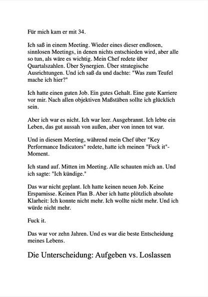 TRÄUM NICHT DEIN LEBEN, SONDERN SCHEISS EINFACH DRAUF