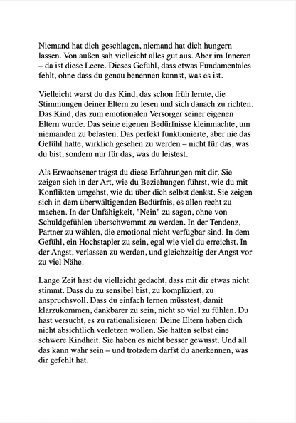 HEILUNG FÜR ERWACHSENE KINDER EMOTIONAL UNREIFER ELTERN