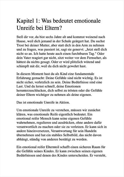 HEILUNG FÜR ERWACHSENE KINDER EMOTIONAL UNREIFER ELTERN