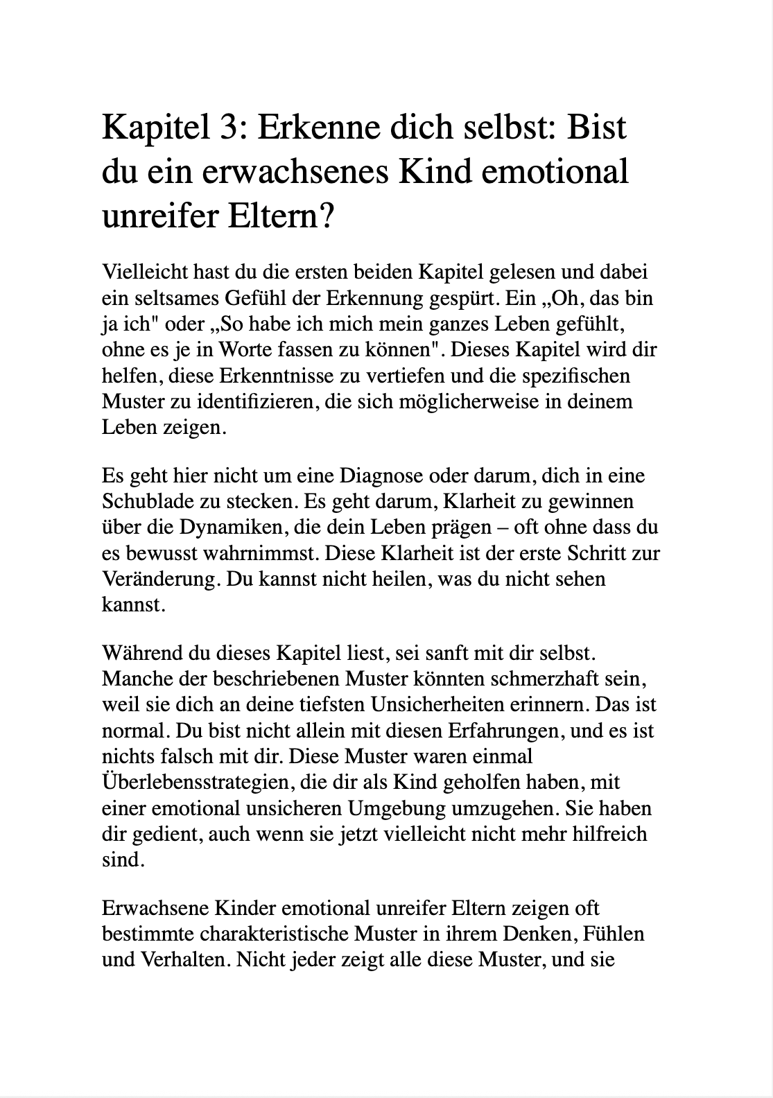HEILUNG FÜR ERWACHSENE KINDER EMOTIONAL UNREIFER ELTERN
