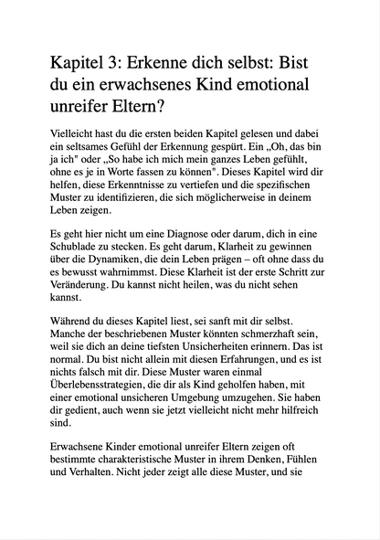 HEILUNG FÜR ERWACHSENE KINDER EMOTIONAL UNREIFER ELTERN