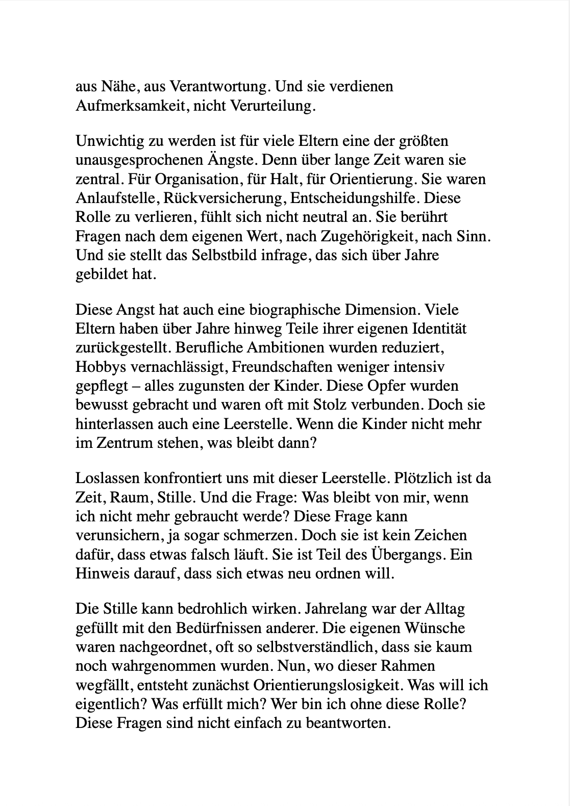 LEBEN MIT ERWACHSENEN KINDERN - Loslassen lernen & willkommen bleiben