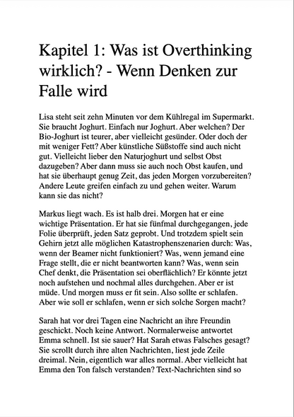 DIE OVERTHINKING-KUR - Der Weg aus dem Gedankenkarousell hin zu Ruhe, Fokus und mentaler Freiheit